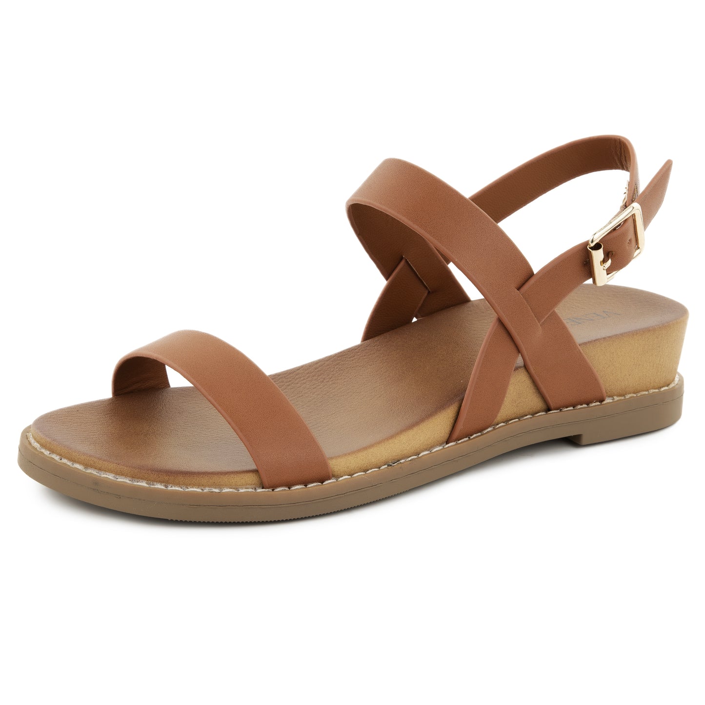 Lucy Double Strap Sling-back Wedge Hill Flat Sandals