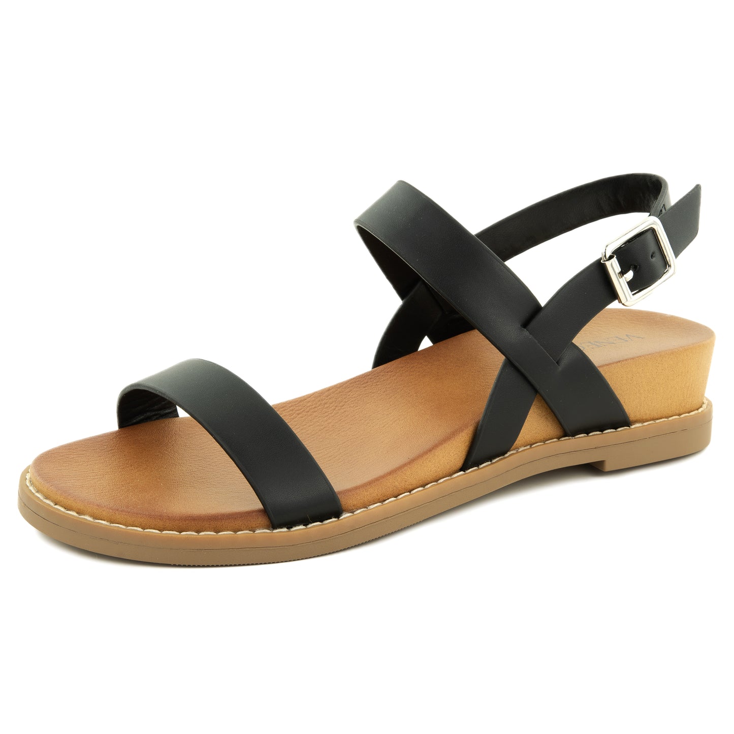 Lucy Double Strap Sling-back Wedge Hill Flat Sandals