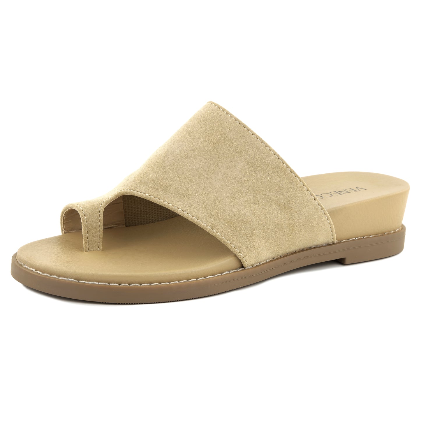 Julia Post Toe Wedge Hill Flat Sandals