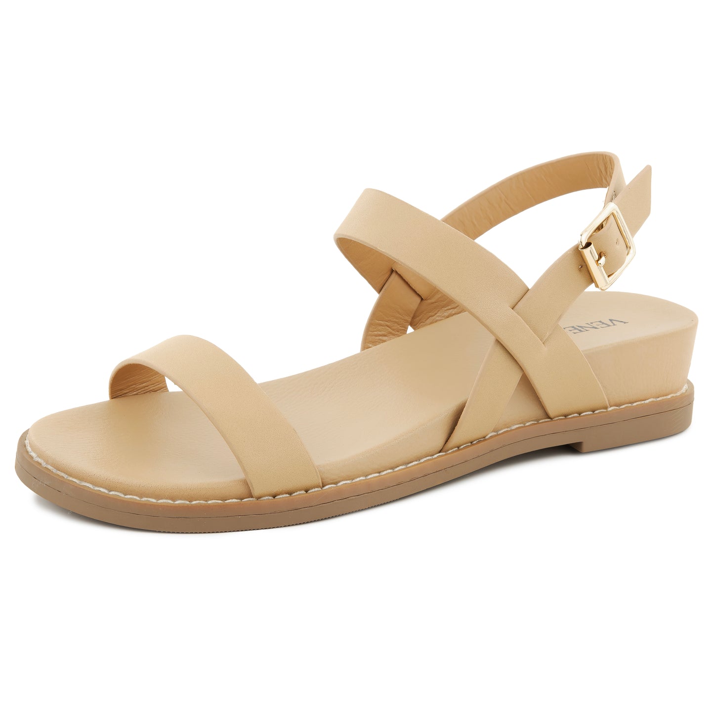 Lucy Double Strap Sling-back Wedge Hill Flat Sandals